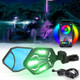 Kubota RTV / RTV-X RGB 1.62-2'' Rear View Side Mirrors with Bluetooth by Kemimoto